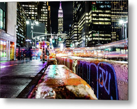 New York W 34th St - Metal Print