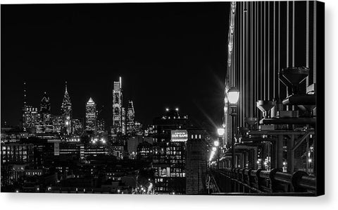 Philadelphia on the Ben Franklin Bridge - Canvas Print