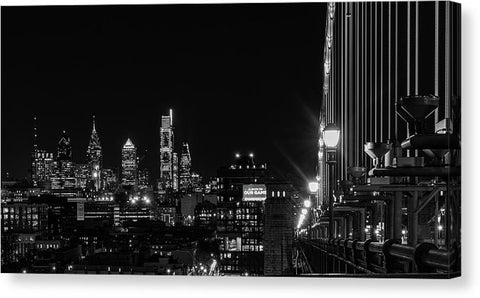 Philadelphia on the Ben Franklin Bridge - Canvas Print