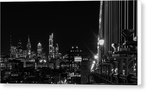 Philadelphia on the Ben Franklin Bridge - Canvas Print