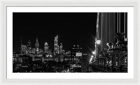 Philadelphia on the Ben Franklin Bridge - Framed Print