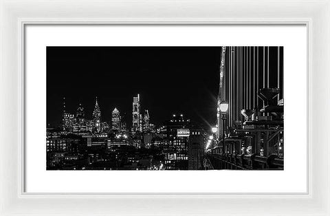 Philadelphia on the Ben Franklin Bridge - Framed Print