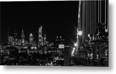 Philadelphia on the Ben Franklin Bridge - Metal Print