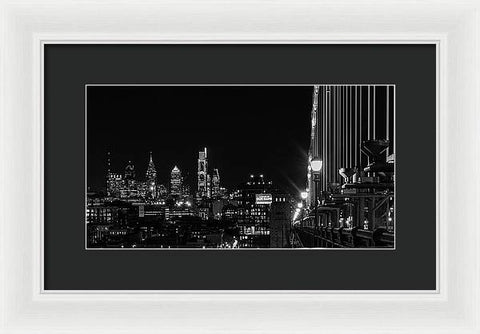 Philadelphia on the Ben Franklin Bridge - Framed Print