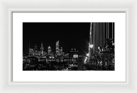 Philadelphia on the Ben Franklin Bridge - Framed Print