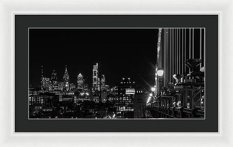 Philadelphia on the Ben Franklin Bridge - Framed Print