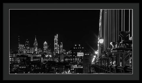 Philadelphia on the Ben Franklin Bridge - Framed Print