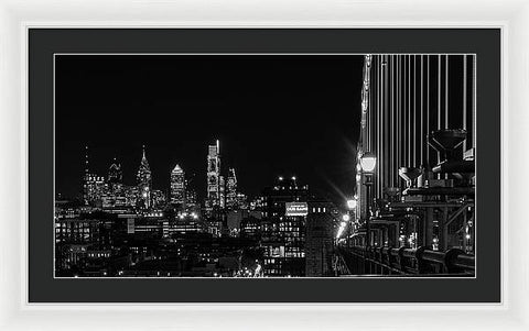 Philadelphia on the Ben Franklin Bridge - Framed Print