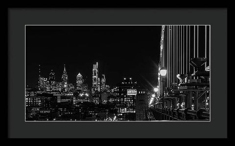 Philadelphia on the Ben Franklin Bridge - Framed Print